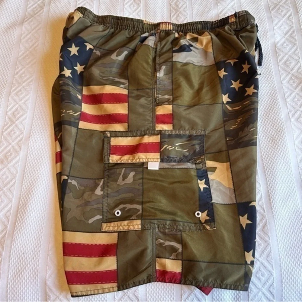 North 15 Black Label American Flag Camouflage Board Shorts Swimsuit Size XL‎